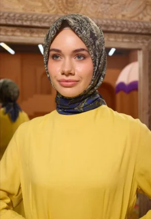 Trend Etnik Desen Pamuk Viskon Soft Eşarp - 1210